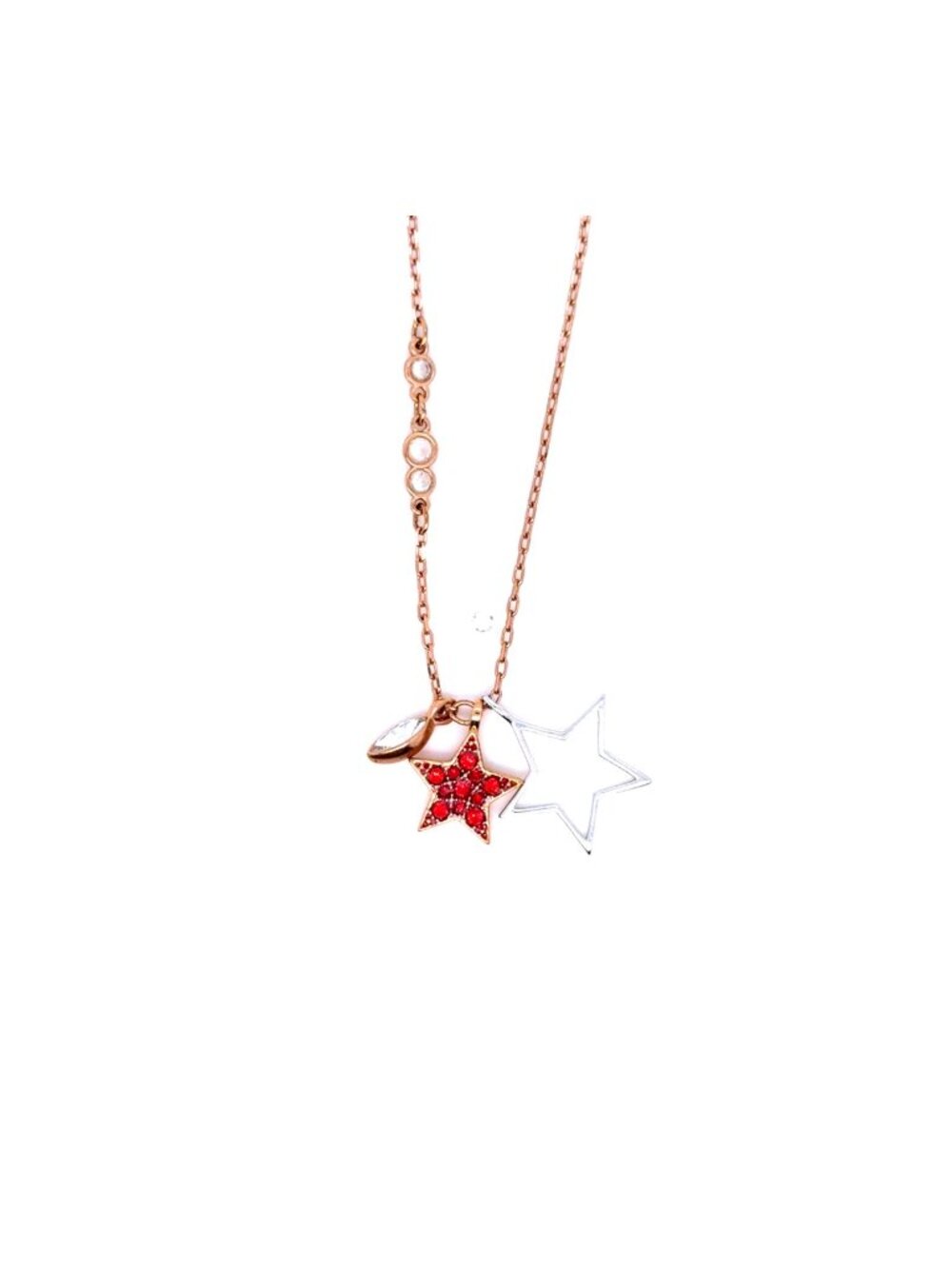 Swarovski Rose Gold Double Star Necklace‎